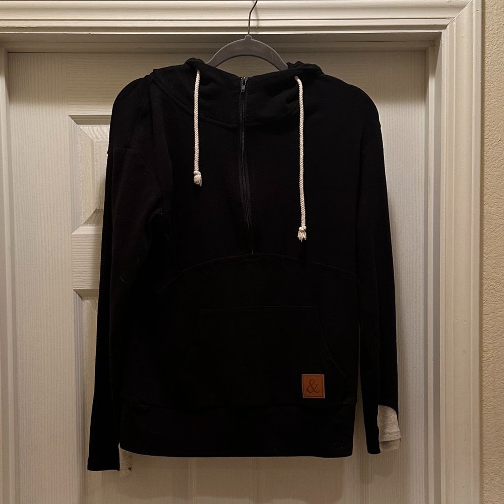 Black Half Zip Hoodie